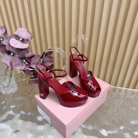 SANDAL CAO GÓT NỮ MM PLATFORM SANG TRỌNG – GÓT THÔ NẸP LOGO TINH XẢO