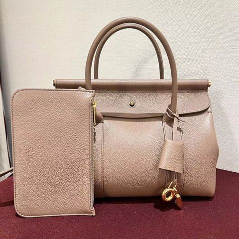 TÚI XÁCH NỮ LP* TOP-HANDLE MÀU COGNAC – KHÓA VÀNG THANH LỊCH