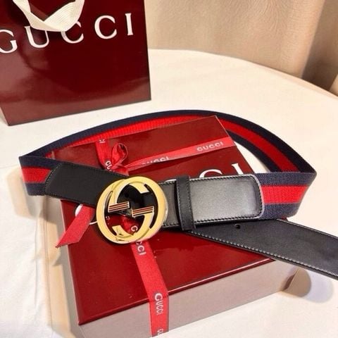THẮT LƯNG NAM GC KHÓA DOUBLE G BẢN 4CM SIGNATURE WEB STRIPE