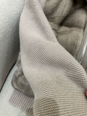 ÁO KHOÁC NỮ LP PHỐI LÔNG MỊN & LEN CASHMERE DÁNG BOMBER QUIET LUXURY