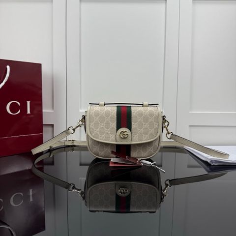 TÚI XÁCH NỮ GC OPHIDIA TOP HANDLE MINI CANVAS GG WEB KHÓA DOUBLE