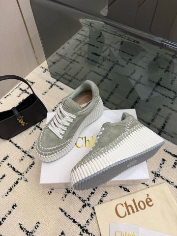 SNEAKER NỮ C L NAÂM DA LỘN MÀU ĐỘC LẠ – ĐẾ DÀY RIDGED SOLE 8CM