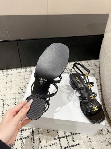 SANDAL CAO GÓT NỮ CLN DÁNG QUAI MẢNH ĐÍNH KHÓA KIM LOẠI – TÔN CHÂN THANH THOÁT