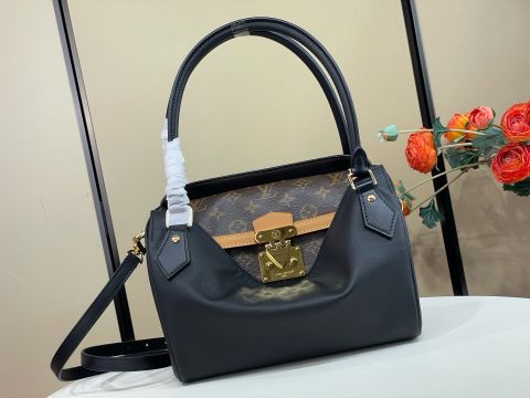 TÚI XÁCH NỮ L V SPEEDPOCKET PM – DA BÊ BÓNG PHỐI MONOGRAM CANVAS, KHÓA S-LOCK
