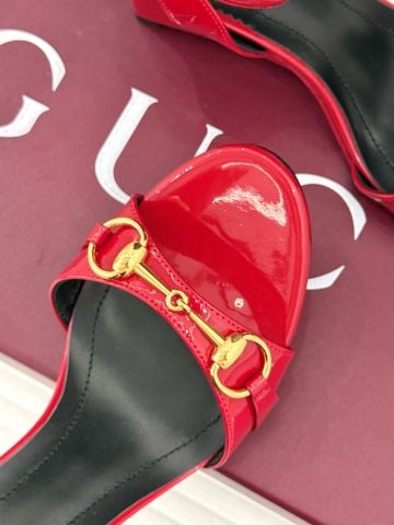 SANDAL CAO GÓT NỮ G C DONNA HORSEBIT – PATENT LEATHER, GÓT XUỒNG 8 CM