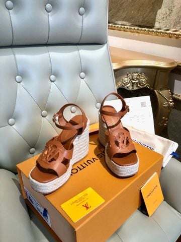 SANDAL ĐẾ XUỒNG NỮ L V HELIOS – ĐẾ CÓI ESPADRILLE SANG KIỂU ÂU, CAO 11.5CM