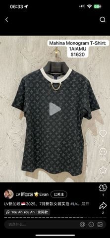 Áo phông nữ L*V  Monogram Phiên bản Mùa Hè