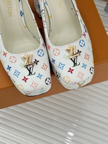 GIÀY CAO GÓT NỮ L V* MONOGRAM NỀN VẢI CANVAS BIỂU TƯỢNG – GÓT 11CM ĐẾ 2CM