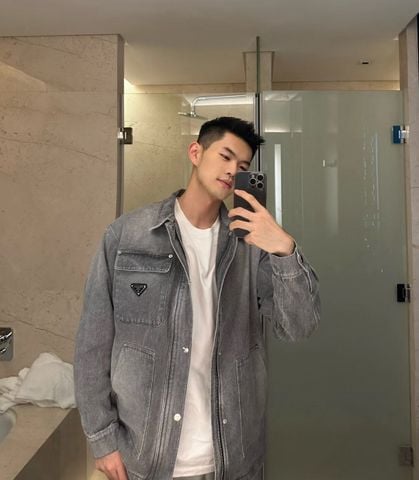 ÁO DENIM NAM PRAD* * – LÀM CŨ TONE XÁM CAO CẤP