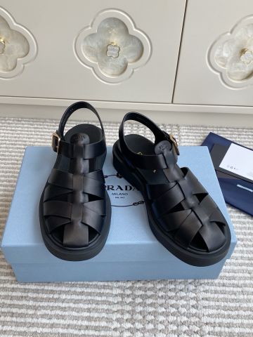 SANDAL NỮ PRD FISHERMAN RETRO QUAI ĐAN LỒNG DA MỀM ĐẾ CAO BẢN GỌN