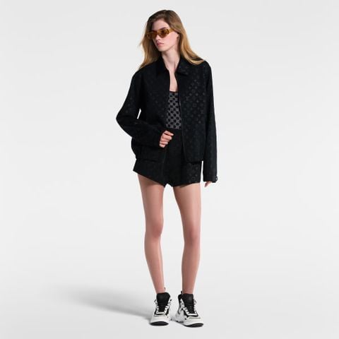 SET ÁO KHOÁC + QUẦN SHORT NỮ L*V  MONOGRAM SÀNH ĐIỆU