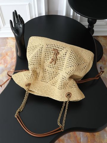 TÚI TOTE NỮ Y S L JAMIE SHOPPING RAFFIA – DỆT CARRÉ RIVE GAUCHE, PHOM BIẾN ĐỔI