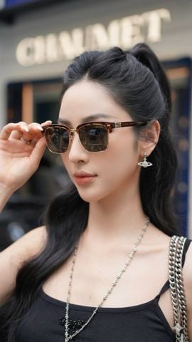 KÍNH MẮT NỮ MM DÁNG VUÔNG BO GỌN VIỀN ĐỒI MỒI SANG TRỌNG GỌNG KIM LOẠI PHỐI NHỰA CAO CẤP