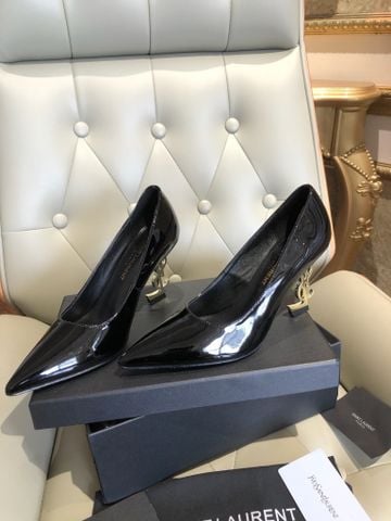 GIÀY CAO GÓT NỮ YSL MŨI NHỌN DA BÓNG – GÓT LOGO BIỂU TƯỢNG SANG SẮC, TÔN DÁNG