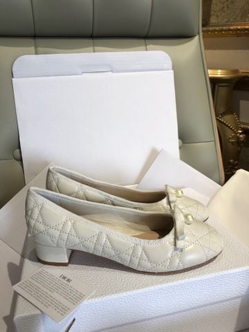 GIÀY BÚP BÊ NỮ DR THÊU CANNAGE PHỐI NGỌC TRAI LOGO TÔN DÁNG THANH LỊCH