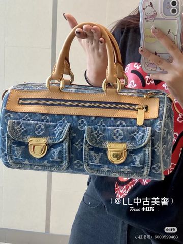 TÚI XÁCH NỮ L V MONOGRAM DENIM NEO SPEEDY M95215 – PHOM BOSTON VINTAGE 2 TÚI HỘP TRƯỚC