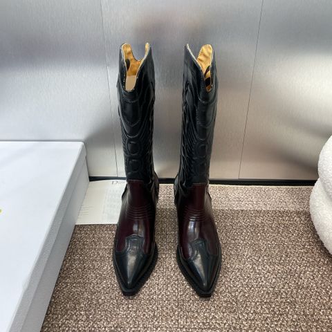 GIÀY BOOTS NỮ DIORR  D-WEST  THÊU HỌA TIẾT, MŨI NHỌN – GÓT 4.5CM