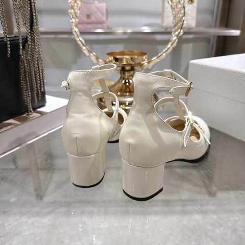 GIÀY BÚP BÊ NỮ DR DÁNG MARY JANE RETRO PHÁP – LOGO CHỮ CD ÁNH KIM, GÓT VUÔNG 4CM TÔN DÁNG