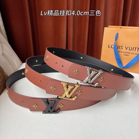 THẮT LƯNG NAM L V LV DIMENSION DRIFT FLOWER STUDS 40MM HAI MẶT NỔI BẬT KHÓA LV CHẠM HOA