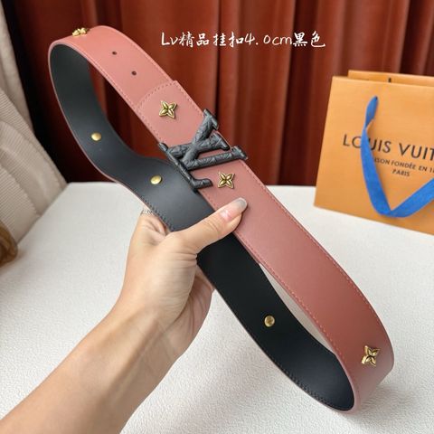 THẮT LƯNG NAM L V LV DIMENSION DRIFT FLOWER STUDS 40MM HAI MẶT NỔI BẬT KHÓA LV CHẠM HOA