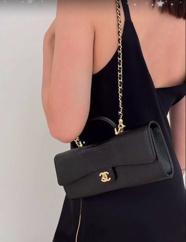 TÚI CLUTCH NỮ C H 26A LIZARD-EMBOSSED CALFSKIN, EAST-WEST SILHOUETTE, CHAIN HANDLE