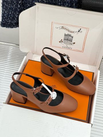 GIÀY SLINGBACK NỮ H M JACKIE 50 – GOATSKIN • HAPI BUCKLE • BLOCK HEEL 5CM