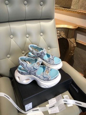 SANDAL ĐẾ CAO CN VELCRO  MỚI NHẤT – VÂN RẮN XANH SIÊU ĐẸP, TRẺ TRUNG ĐỘC ĐÁO