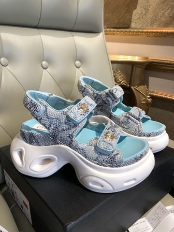 SANDAL ĐẾ CAO CN VELCRO  MỚI NHẤT – VÂN RẮN XANH SIÊU ĐẸP, TRẺ TRUNG ĐỘC ĐÁO