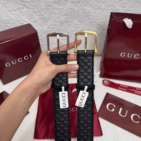 Thắt lưng nam GUCC* Phiên bản khóa bạc 4.0cm