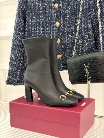BOOTS NỮ G C SIGNORA HORSEBIT MŨI VUÔNG GÓT KHỐI DA MỀM CO GIÃN