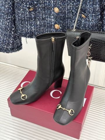 BOOTS NỮ G C SIGNORA HORSEBIT MŨI VUÔNG GÓT KHỐI DA MỀM CO GIÃN