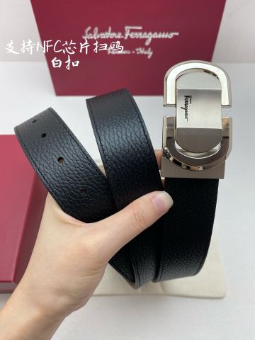 THẮT LƯNG NAM FERR* GANCINI REVERSIBLE DA VÂN KHÓA VÀNG PHOM BẢN 3.5CM