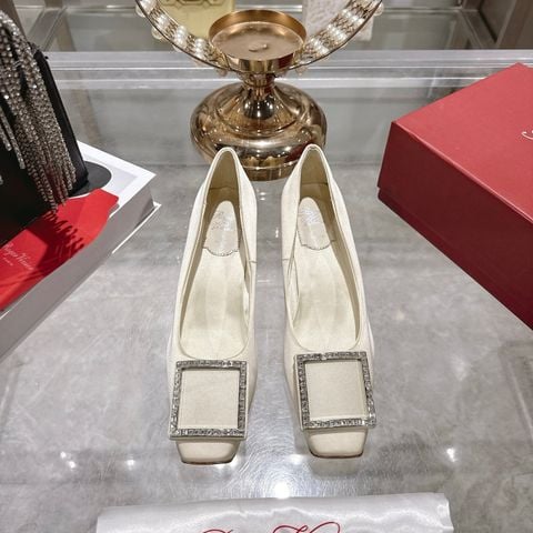 GIÀY CAO GÓT NỮ RV BUCKLE ĐÍNH ĐÁ BIỂU TƯỢNG • SATIN THANH LỊCH • GÓT 4,5CM