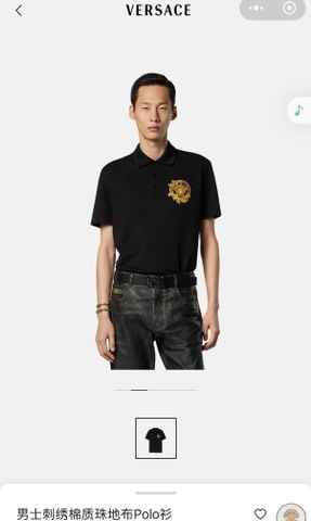 ÁO POLO NAM VSC THÊU BLASON MEDUSA NỔI BẬT PHOM GỌN COTTON PIQUÉ