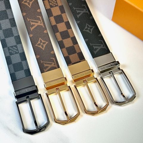 THẮT LƯNG NAM L V DAMIER 35MM – KHÓA KIM CÀI BẢN MỚI, PHOM ĐỨNG LỊCH LÃM