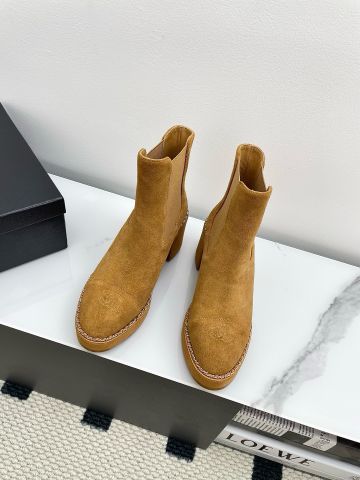 GIÀY BOOT CHNEL*  CHELSEA BOOTS DA LỘN NÂU