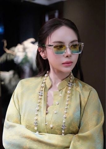 KÍNH RÂM NAM NỮ L V GỌNG SQUARE TRONG SUỐT – TRÒNG GRADIENT VÀNG XANH CỰC NỔI BẬT