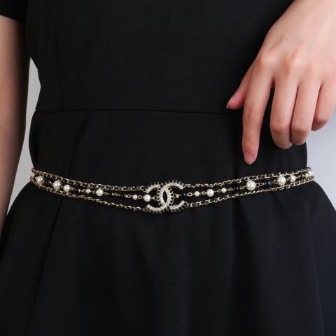 DÂY LƯNG NỮ CN BIỂU TƯỢNG CC PHỐI NGỌC TRAI – HIỆU ỨNG JEWELRY BELT SANG CHẢNH