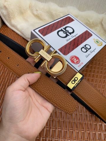 THẮT LƯNG UNISEX FRG KHÓA GANCINI BIỂU TƯỢNG – DÂY DA HAI MẶT BẢN 3.5CM