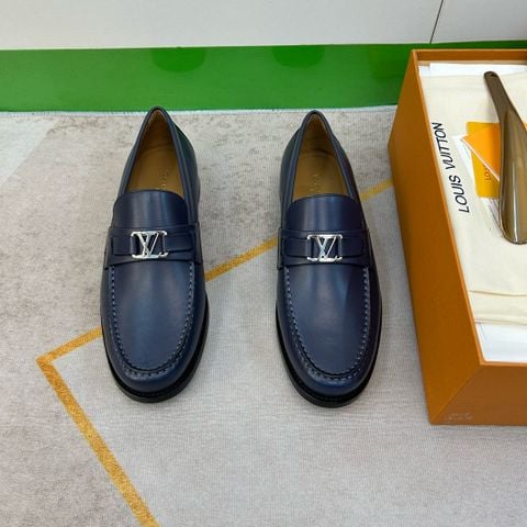 Giày nam L*V – Loafer Navy Da Bê Nguyên Tấm