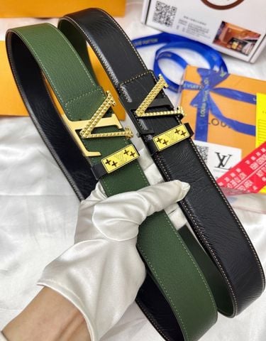 THẮT LƯNG UNISEX L V KHÓA LV BIỂU TƯỢNG – BẢN 4.0CM SANG GỌN, TÔN PHONG THÁI