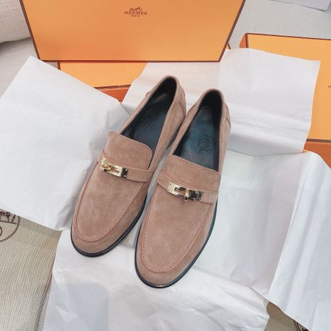 Giày nữ Loafer Herme*s  khoá Kelly da lộn cao cấp