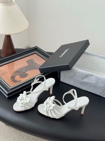 Sandal cao gót CHNEL*  – Sandal Hoa Trà “Starry Bloom