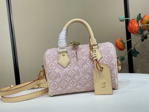 TÚI XÁCH NỮ L V SPEEDY BANDOULIÈRE 20 MONOGRAM EMBLÈME JACQUARD CANVAS PHOM BOSTON MINI