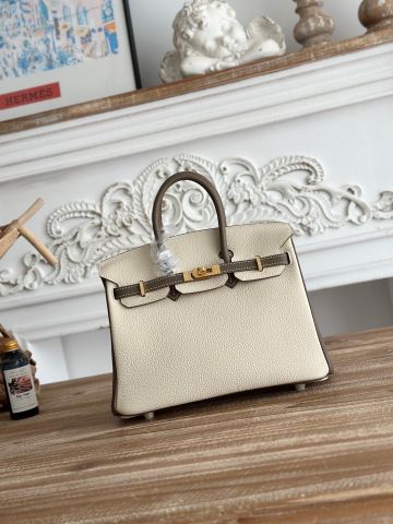 TÚI XÁCH NỮ H M BIRKIN 25 DA TOGO PHỐI HAI TÔNG KHÓA KIM LOẠI SANG TRỌNG