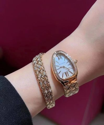 ĐỒNG HỒ NỮ BVLG* SERPENTI – RẮN QUẤN 23×34MM, DÂY VẢY RẮN TINH XẢO