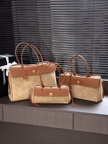 TÚI SHOPPING NỮ C N PHOM LARGE DA BÊ SUEDE PHỐI DA VÂN HẠT