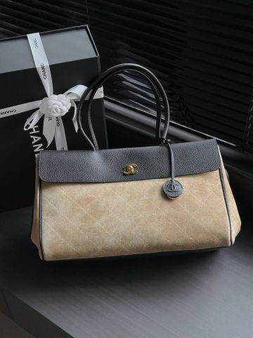 TÚI SHOPPING NỮ C N PHOM NGANG DA BÊ SUEDE PHỐI GRAINED CALFSKIN
