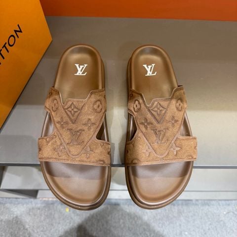 DÉP NAM L V VENICE MONOGRAM DẬP NỔI ĐẾ DÀY ÊM CHÂN