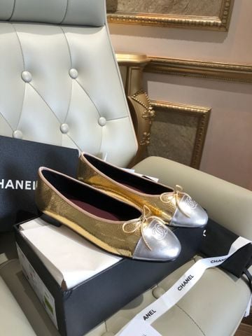 GIÀY NỮ BÚP BÊ SLINGBACK CN BỀ MẶT DA VÂN VÀNG KIM